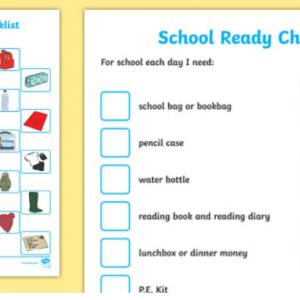 Morning and Afternoon School Routine Checklist